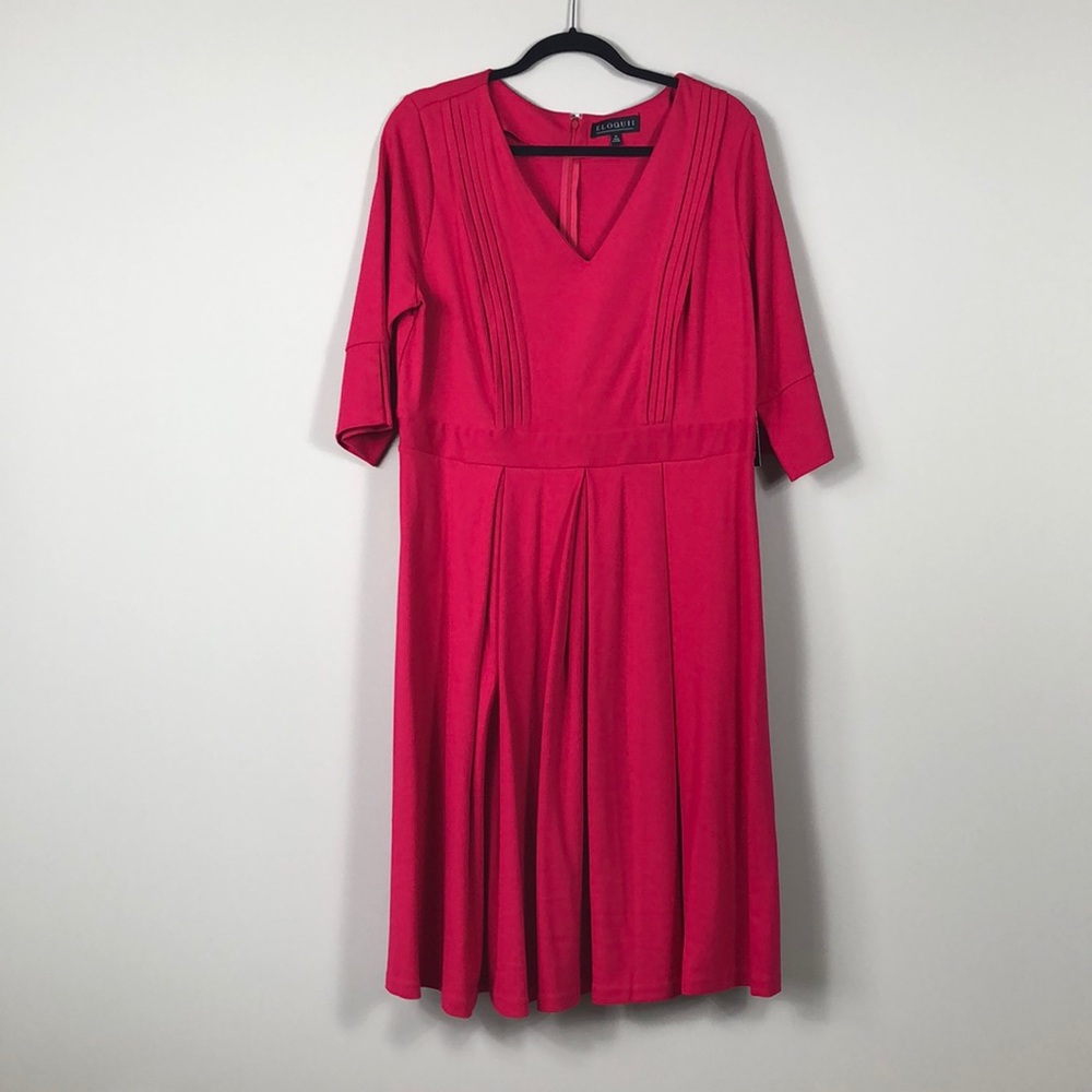 Eloquii Pink Fit and Flare Dress